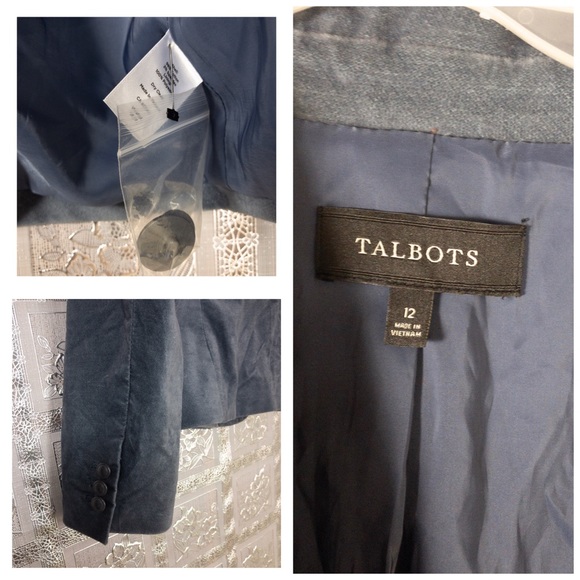 TALBOTS Dusty Blue Button Front Blazer Size 12 - Picture 8 of 8